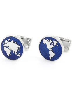 Boutons de manchette mappemonde globe trotter