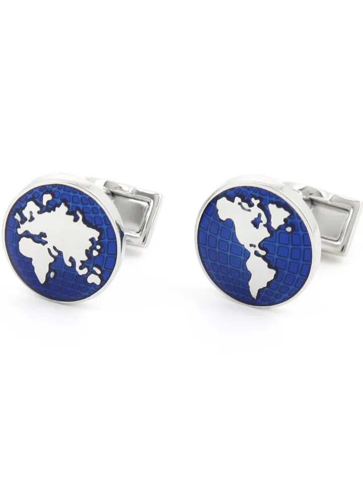 Boutons de manchette mappemonde globe trotter