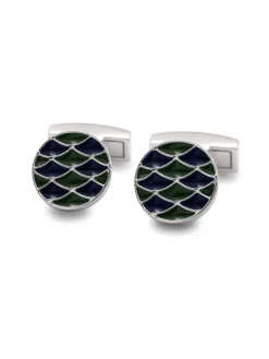 Boutons de manchette Miyazaki couleur bleu et vert