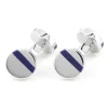Boutons de manchette ronds bleu marine Madrid