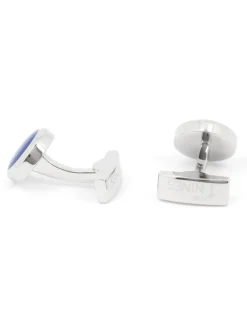 Boutons de manchette ronds bleus Montreux II