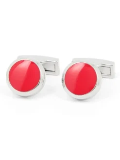 Boutons de manchette ronds fuchsia Montreux II