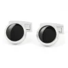 Boutons de manchette ronds noirs Montreux II