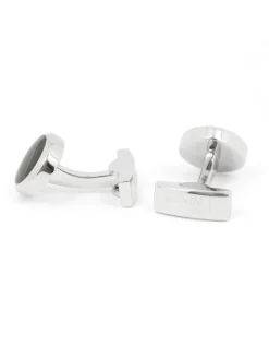 Boutons de manchette ronds noirs Montreux II