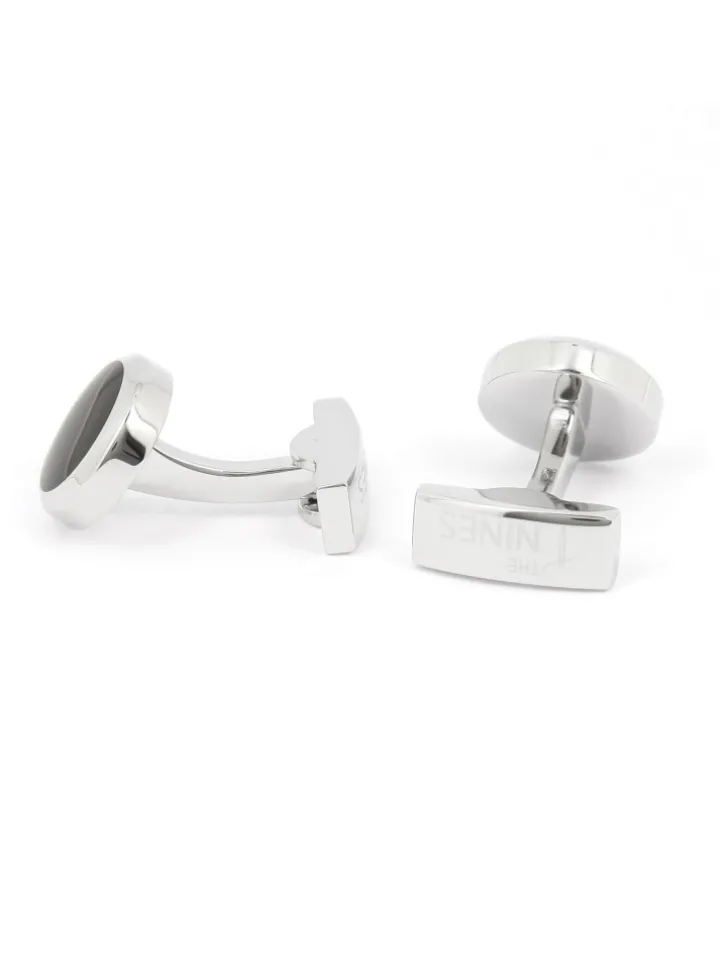 Boutons de manchette ronds noirs Montreux II