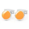 Boutons de manchette ronds jaune mangue Montreux II
