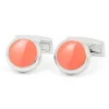 Boutons de manchette ronds corail Montreux II