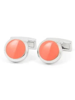Boutons de manchette ronds corail Montreux II