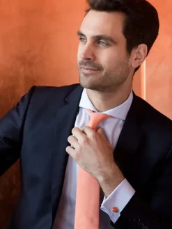 Boutons de manchette ronds corail Montreux II