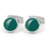 Boutons de manchette ronds vert thym - Montreux II