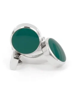 Boutons de manchette ronds vert thym - Montreux II