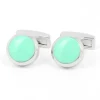 Boutons de manchette ronds vert aqua Montreux II