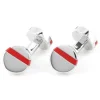 Boutons de manchette ronds rouge Madrid