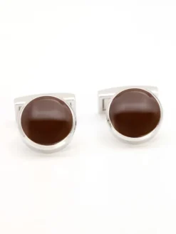 Boutons de manchette ronds marron Montreux II