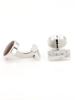 Boutons de manchette ronds marron Montreux II