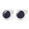Boutons de manchette ronds bleu marine Montreux II