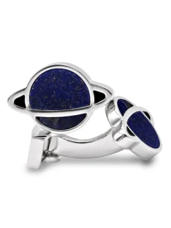 Boutons de manchette Saturne lapis-lazuli