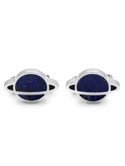 Boutons de manchette Saturne lapis-lazuli