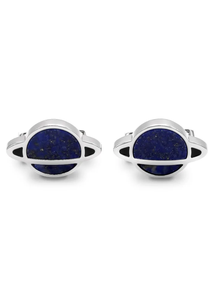 Boutons de manchette Saturne lapis-lazuli
