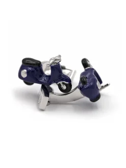 Boutons de manchette scooter bleu Napoli