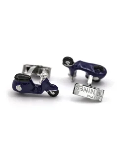 Boutons de manchette scooter bleu Napoli