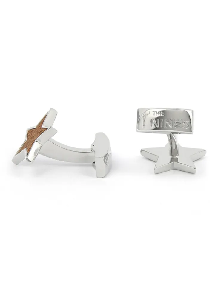 Boutons de manchette étoile en bois