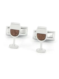 Boutons de manchette verre à vin en bois St. Estèphe