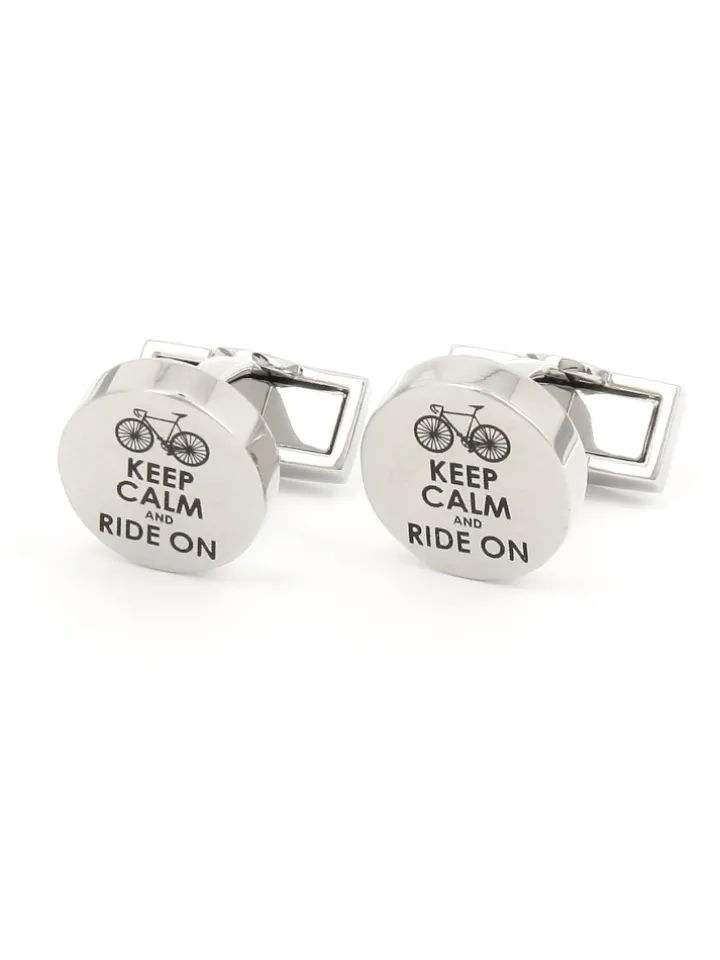 Boutons de manchette vélo keep calm and ride on