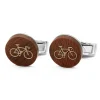 Boutons de manchette vélo de course en bois