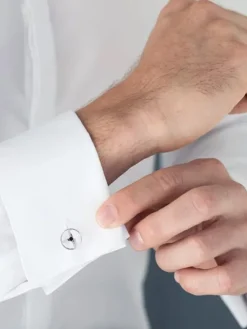Boutons de manchette volant rétro argent massif Daytona