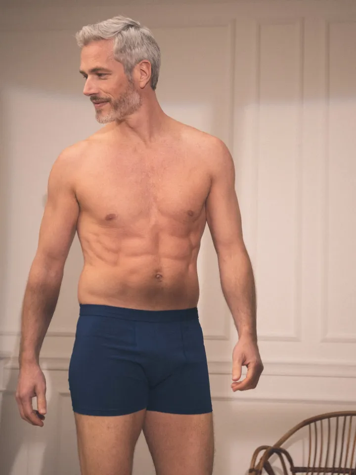 Boxer coton bio bleu nuit