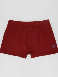 Boxer coton bio bordeaux