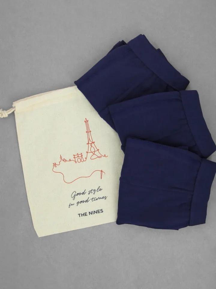 Boxers coton bio bleu nuit - Pack de 3