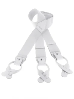 Bretelles homme blanches à boutons