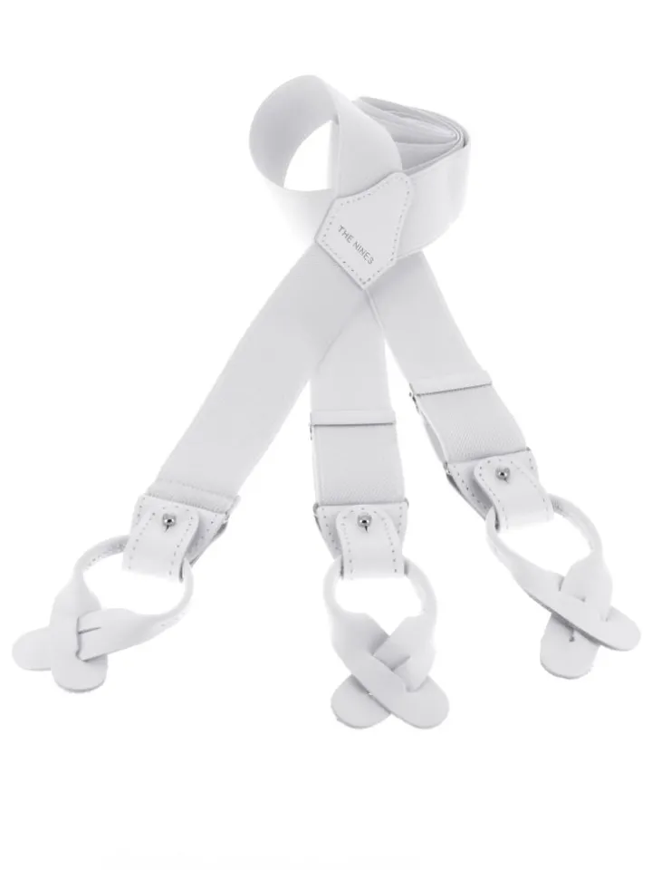 Bretelles homme blanches à boutons