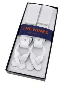 Bretelles homme blanches à boutons