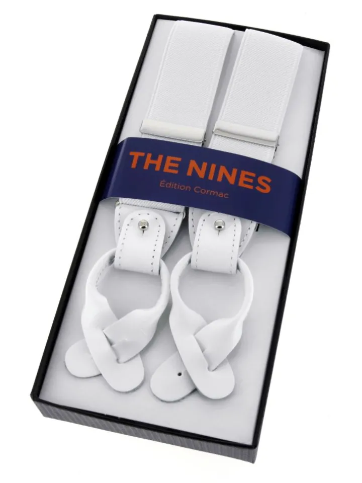 Bretelles homme blanches à boutons