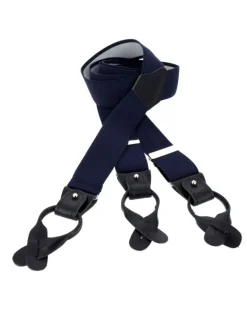 Bretelles homme bleu marine à boutons