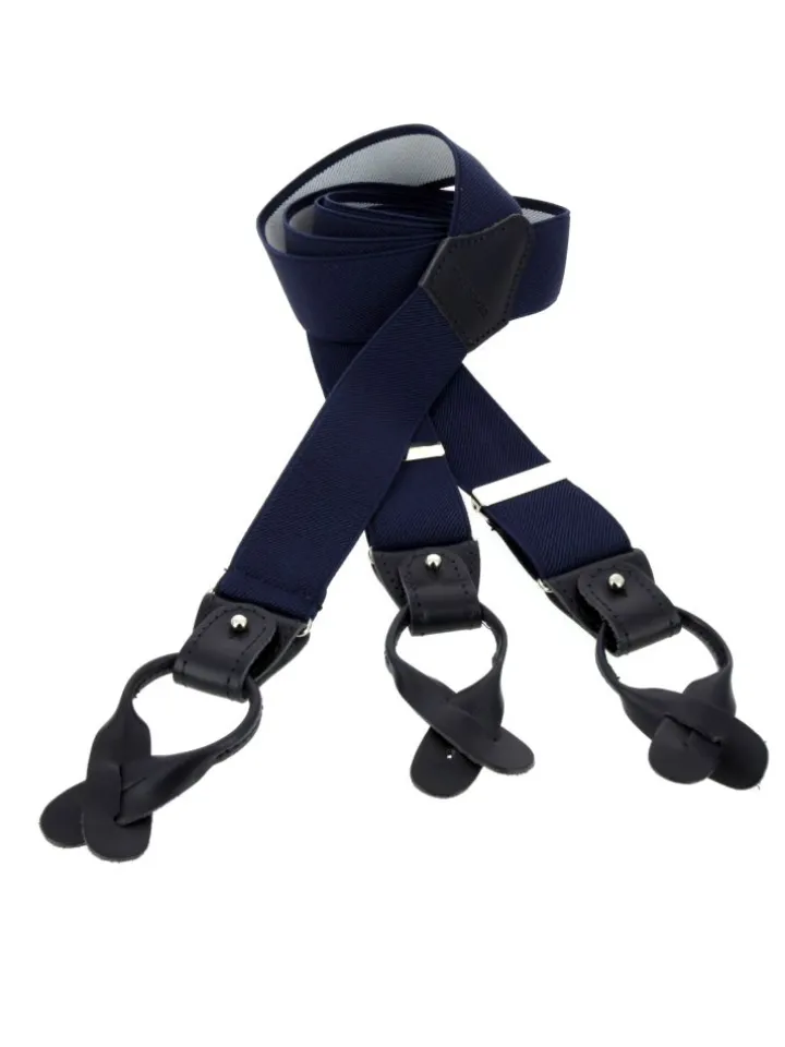 Bretelles homme bleu marine à boutons