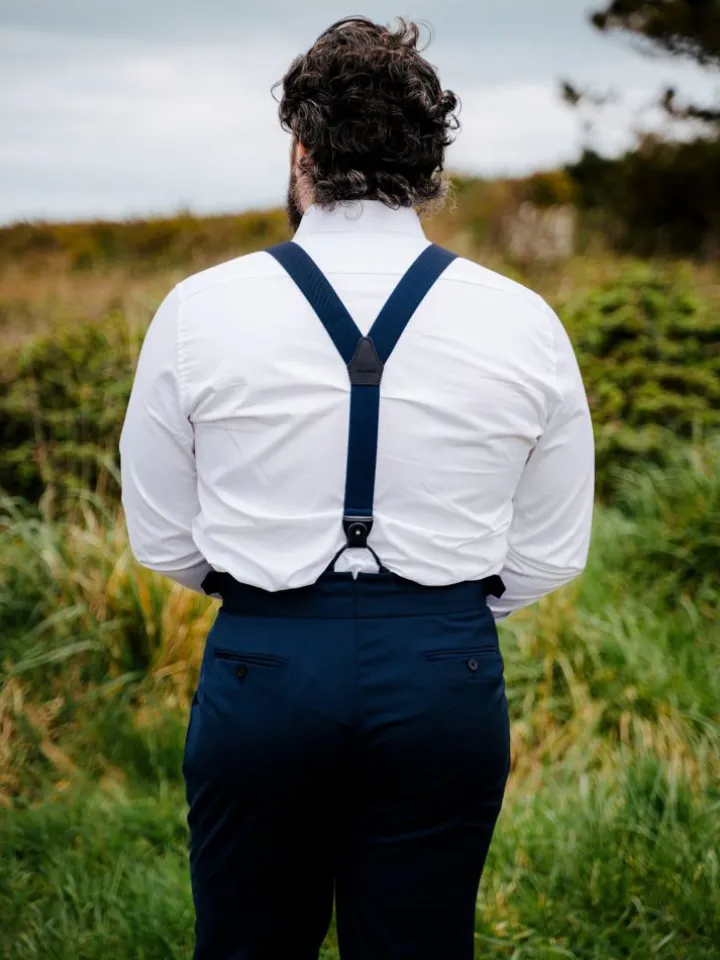 Bretelles homme bleu marine à boutons