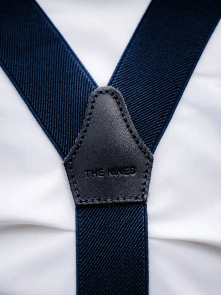 Bretelles homme bleu marine à boutons
