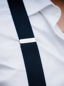 Bretelles homme bleu marine à boutons