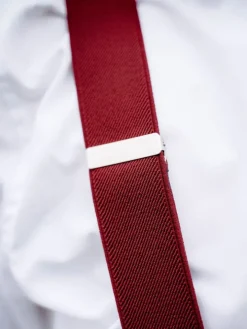 Bretelles homme bordeaux à boutons