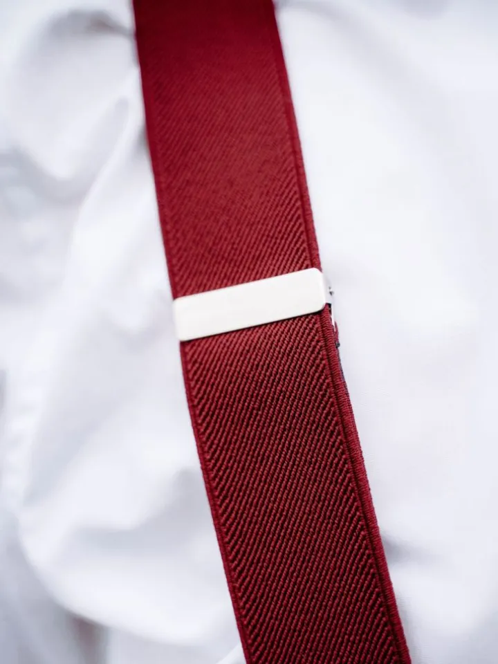 Bretelles homme bordeaux à boutons