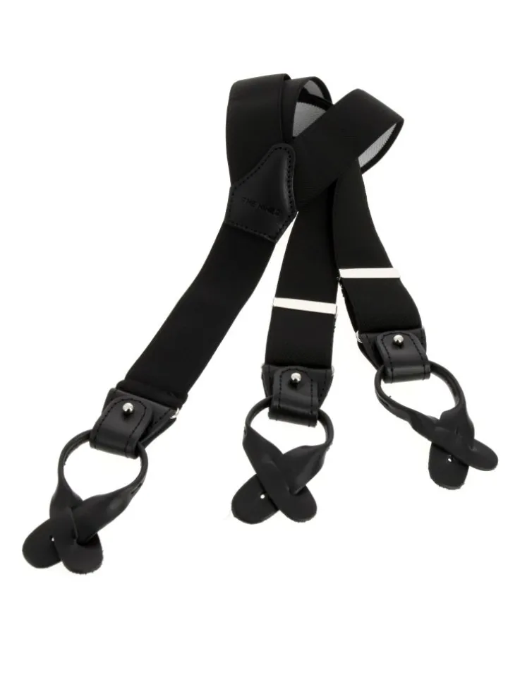 Bretelles homme noires à boutons