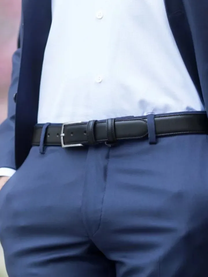 Ceinture cuir bleu marine - Ugo