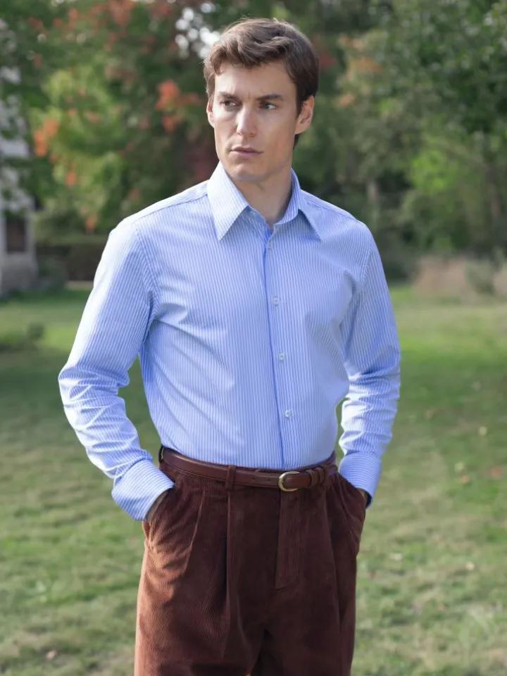 Ceinture fine marron boucle dorée en cuir - Gab