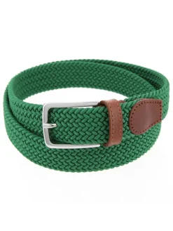 Ceinture élastique verte cuir marron - Rob III