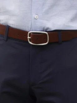 Ceinture marron boucle argentée