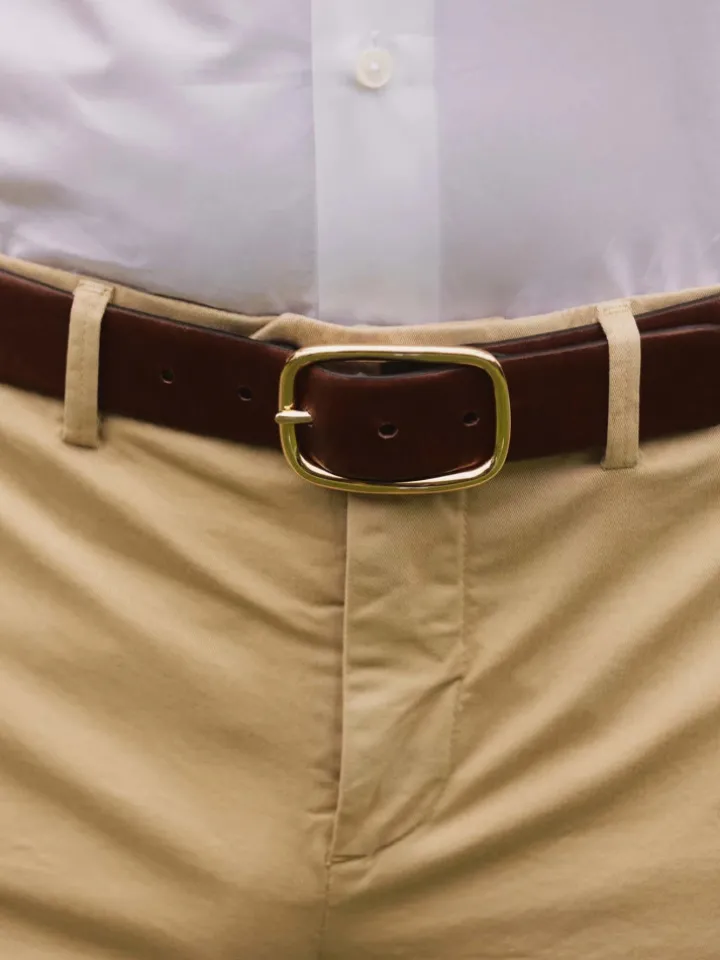Ceinture marron boucle dorée